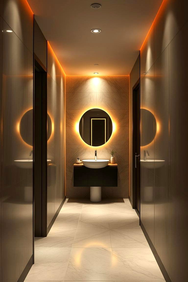 Ambient Lighting Effects - 24 Hall Bathroom Ideas