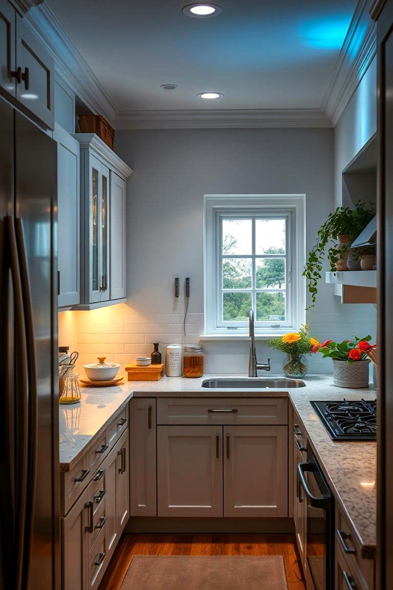 Ambient Lighting Nook - 24 Kitchen Corner Ideas