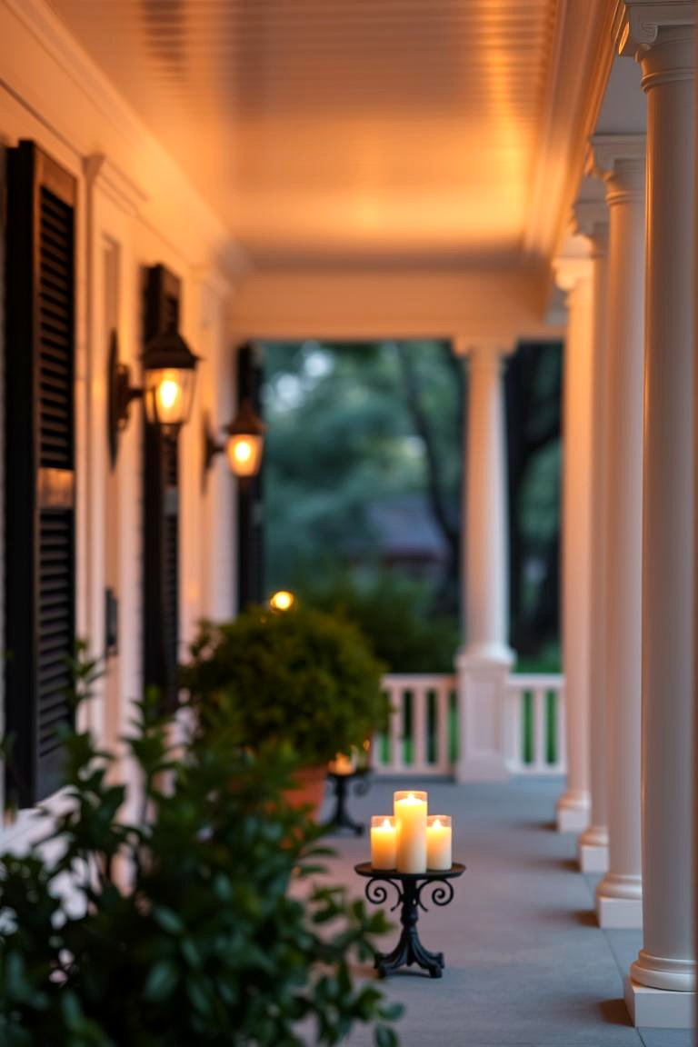 Ambient Lighting and Candle Holders - 24 Colonial Front Porch Ideas