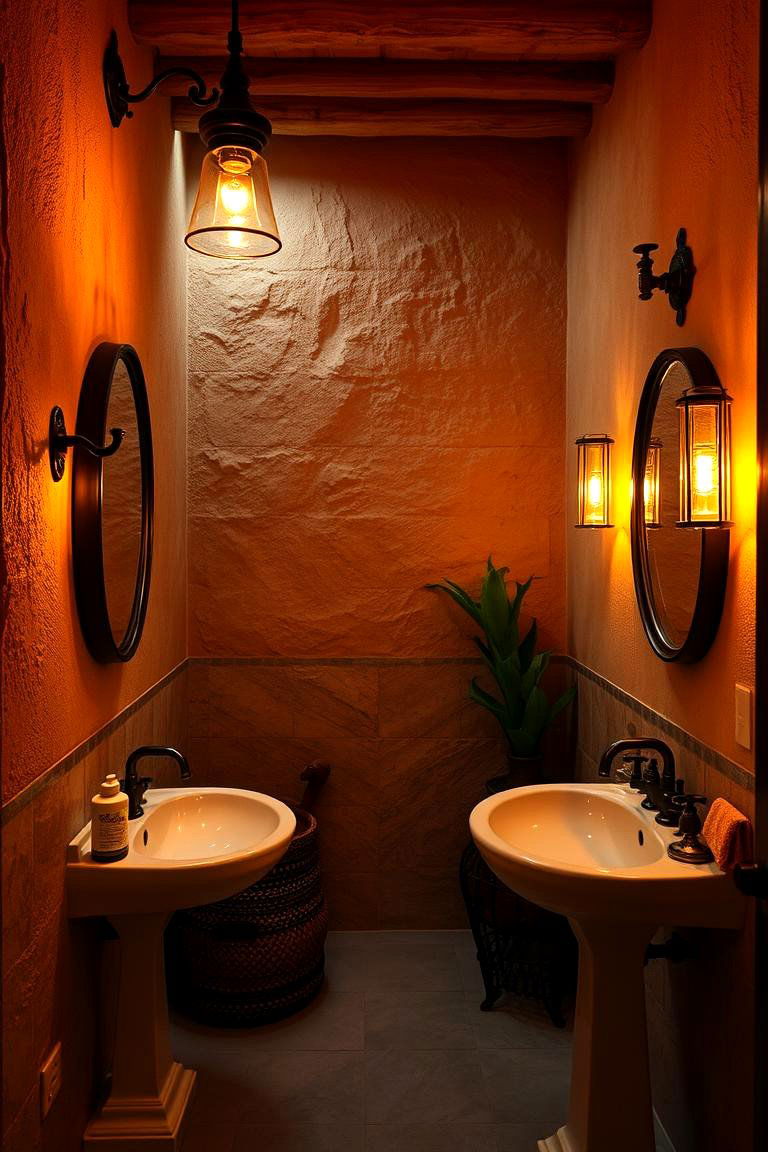 Ambient Mexican Lighting - 24 Mexican Bathroom Ideas
