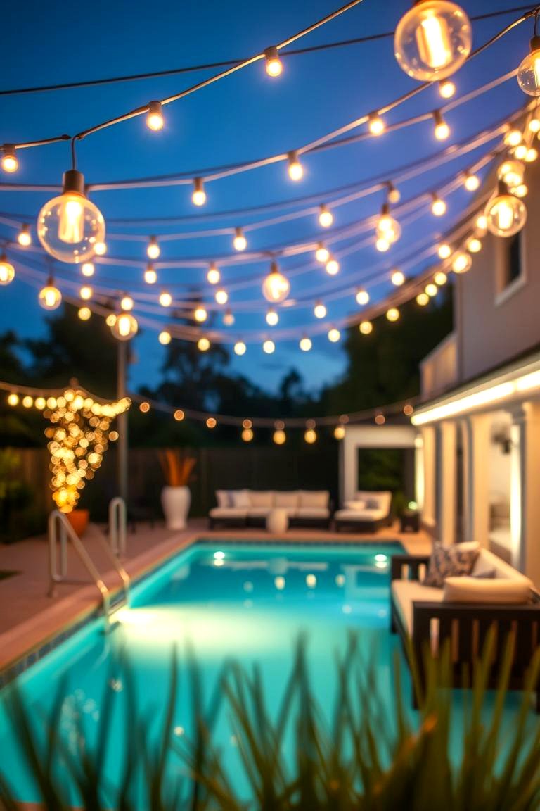 Ambient Outdoor Lighting - 24 Pool Furniture Ideas
