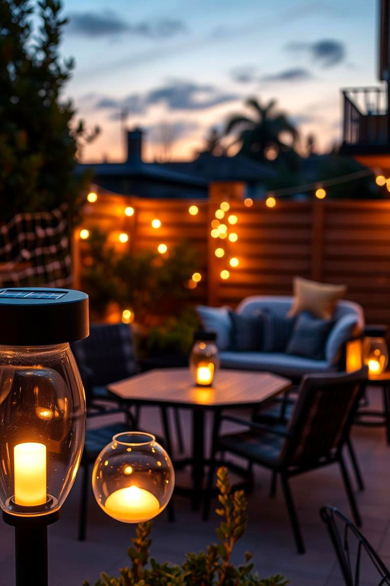 Ambient Solar Lighting - 24 Small Patio Ideas