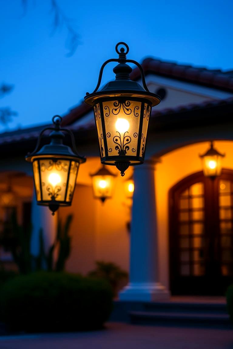 Ambient Spanish Lantern Lighting - 24 spanish bungalow exterior ideas