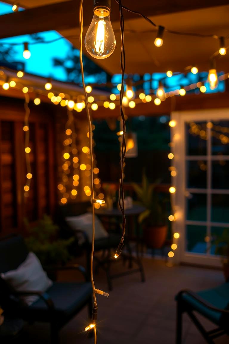 Ambient String Light Glow - 24 Small Patio Ideas