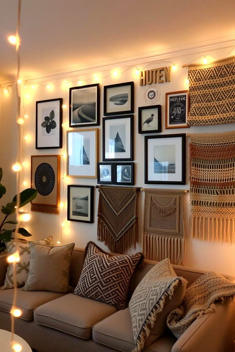 Ambient String Lights for Whimsy - 24 Living Room Lighting Ideas