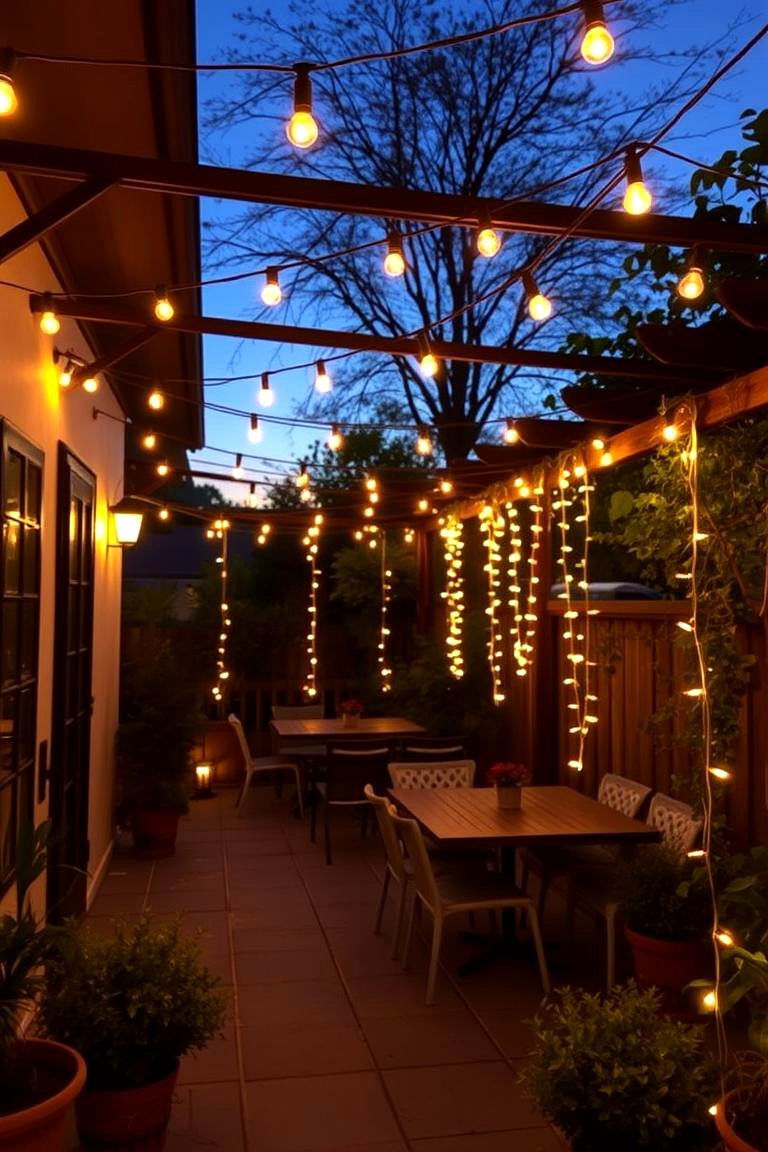 Ambient String Lights - 24 Covered Patio Lighting Ideas