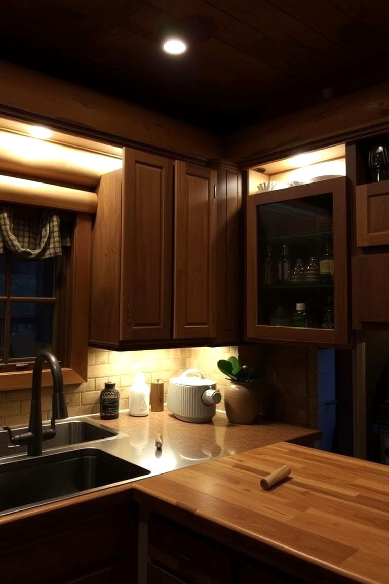 Ambient Under Cabinet Lighting - 24 Cabin Kitchen Ideas