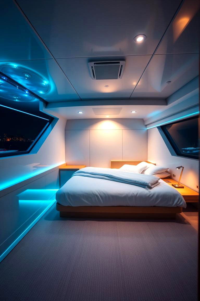 Ambient Underwater Lighting Views - 24 yacht bedroom ideas