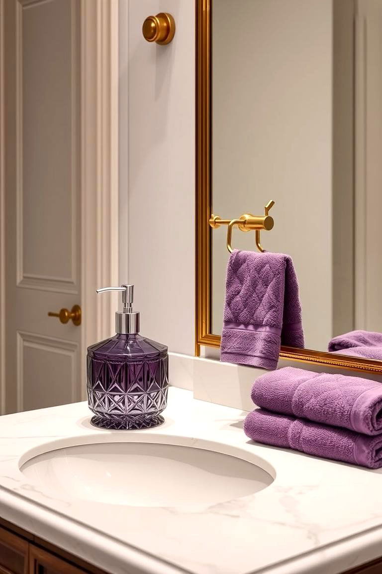 Amethyst Accents for Jewel Toned Elegance - 24 Purple Bathroom Ideas