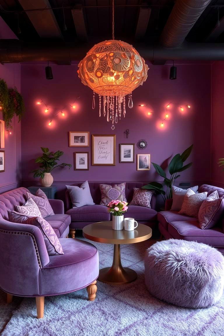 Amethyst Dream Lounge - 24 Purple Living Room Ideas