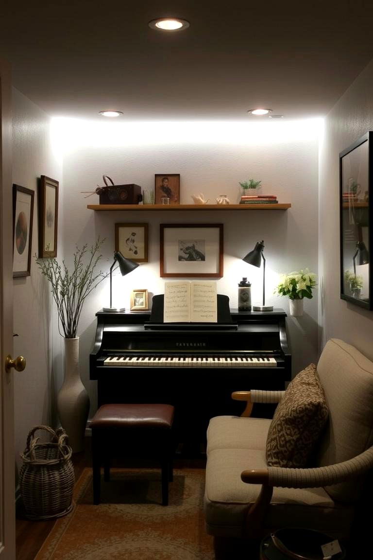 An Intimate Piano Nook - 24 Piano Room Ideas