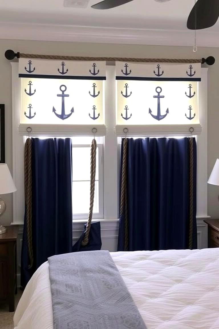 Anchor and Rope Curtains - 24 Pirate-themed Bedroom Ideas