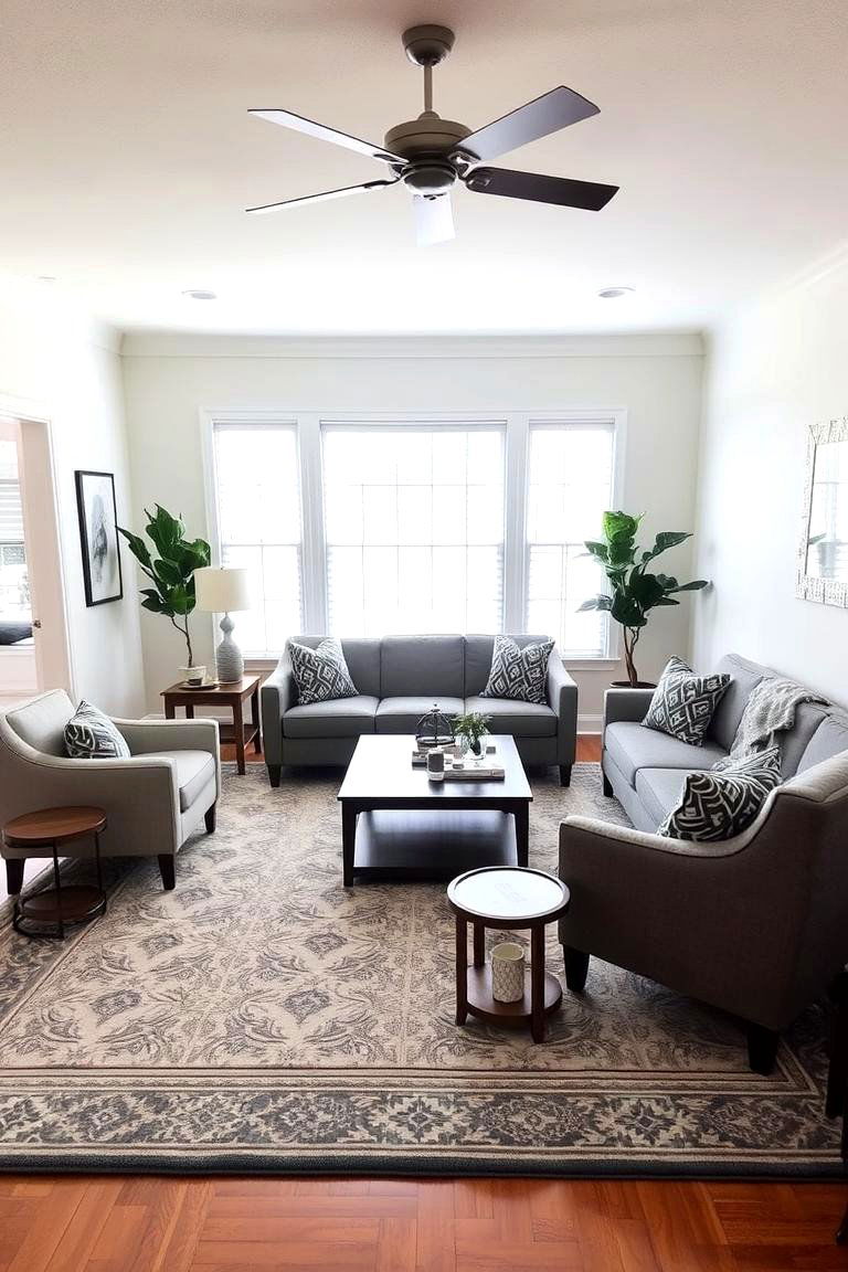 Anchoring the Space with a Large Area Rug - 24 Living Room Layout Ideas