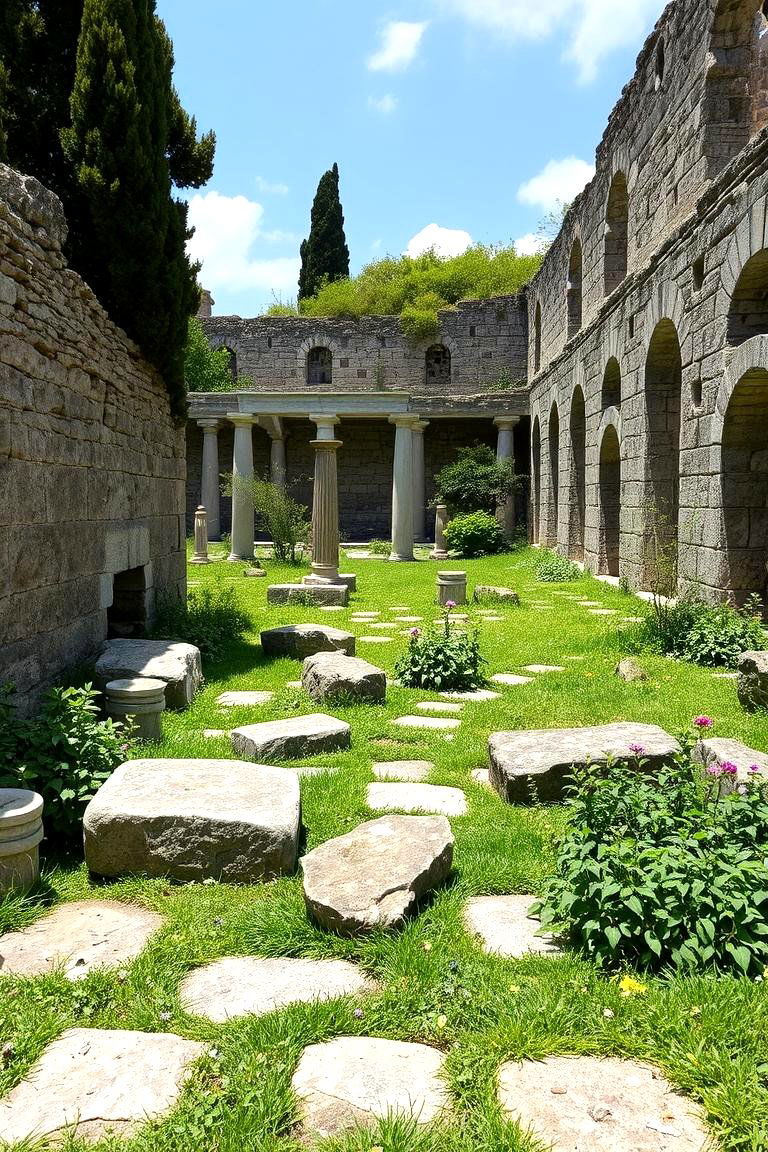 Ancient Ruins Inspired Garden - 24 Greek Garden Ideas