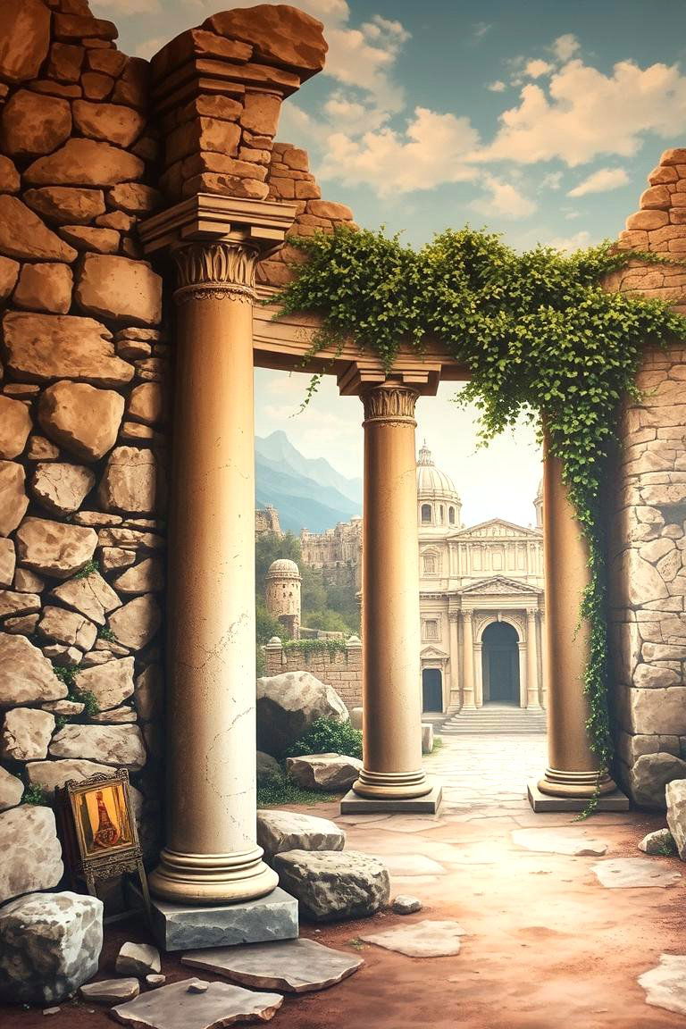 Ancient Ruins Mural - 24 Garden Mural Ideas