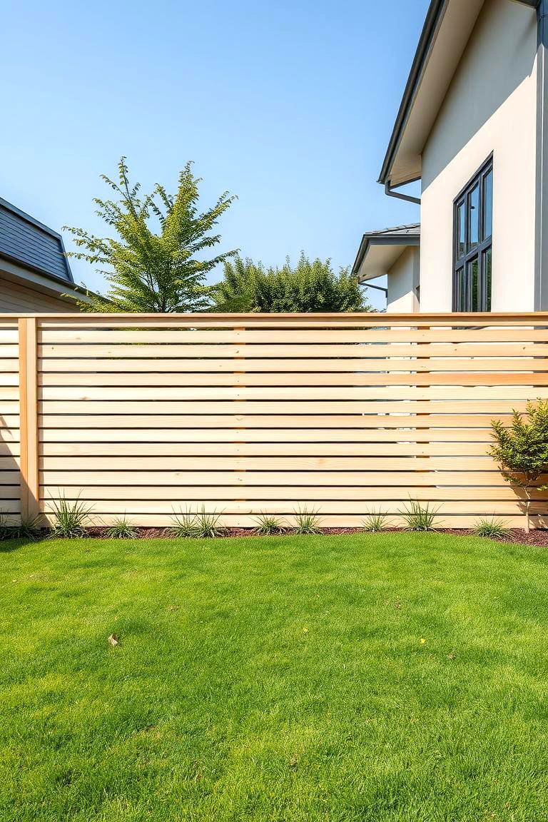 Angled Horizontal Fence - 24 Horizontal Fence Ideas