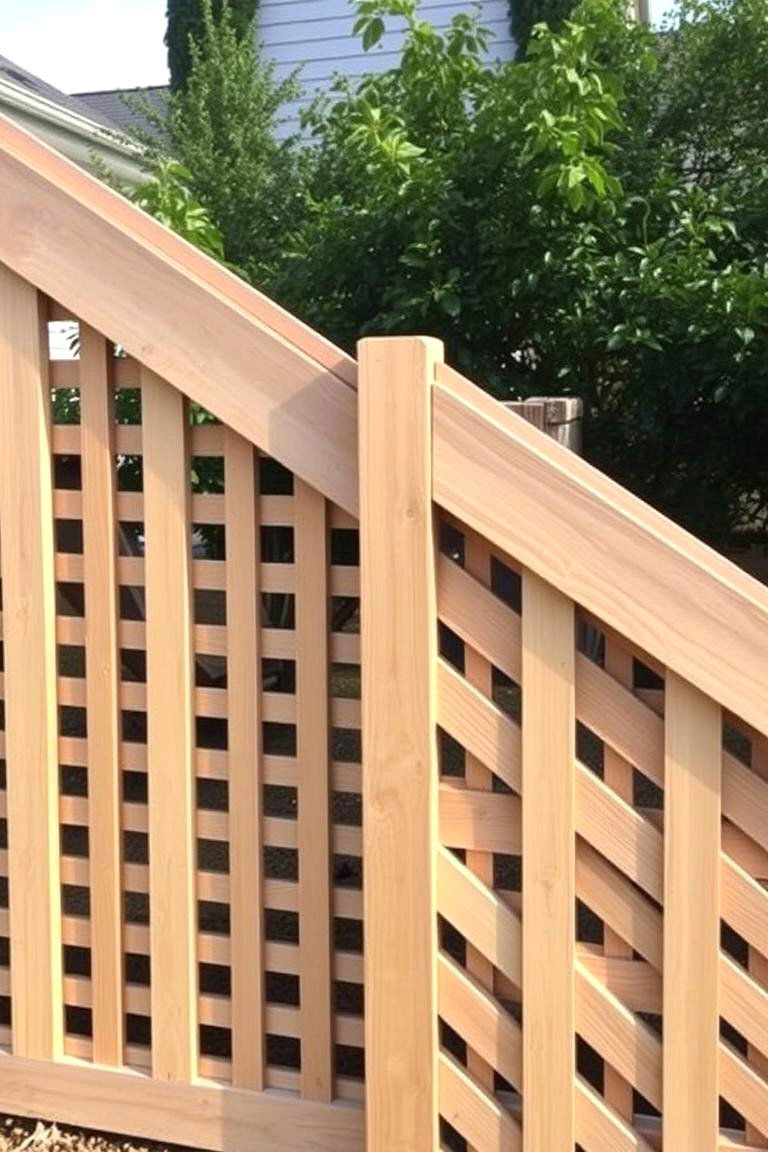 Angled Lattice Fence - 24 Wood Fence Ideas
