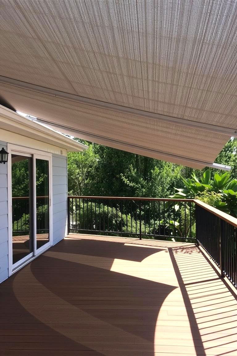 Angled Shade Panels - 24 Partially Covered Deck Ideas