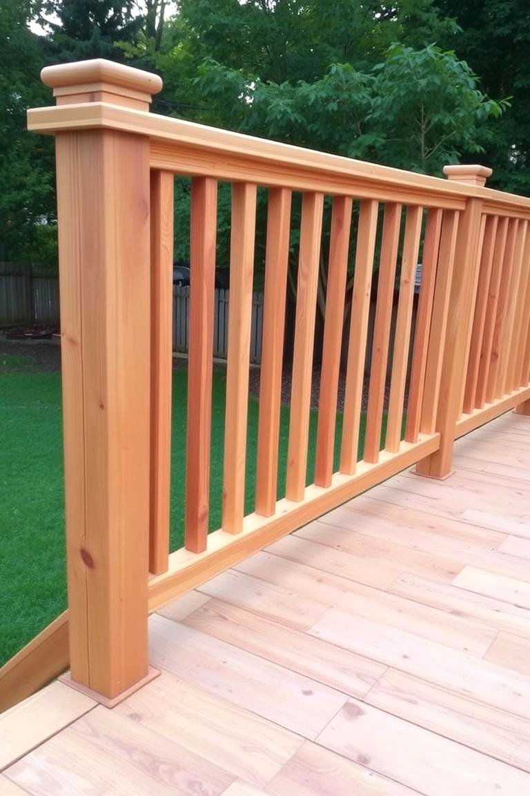 Angled Spindle Railing - 24 Wood Deck Railing Ideas