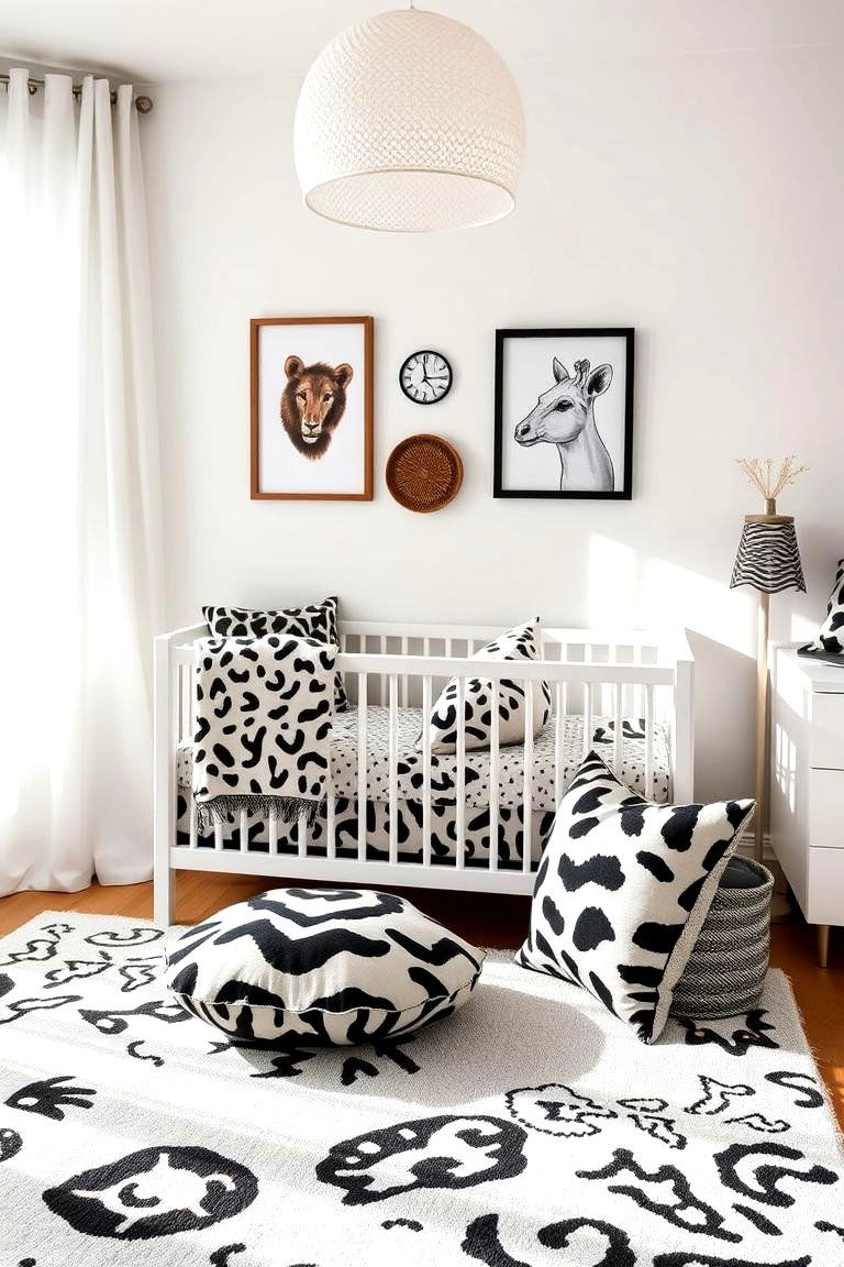 Animal Print Accents - 24 Black and White Nursery Ideas