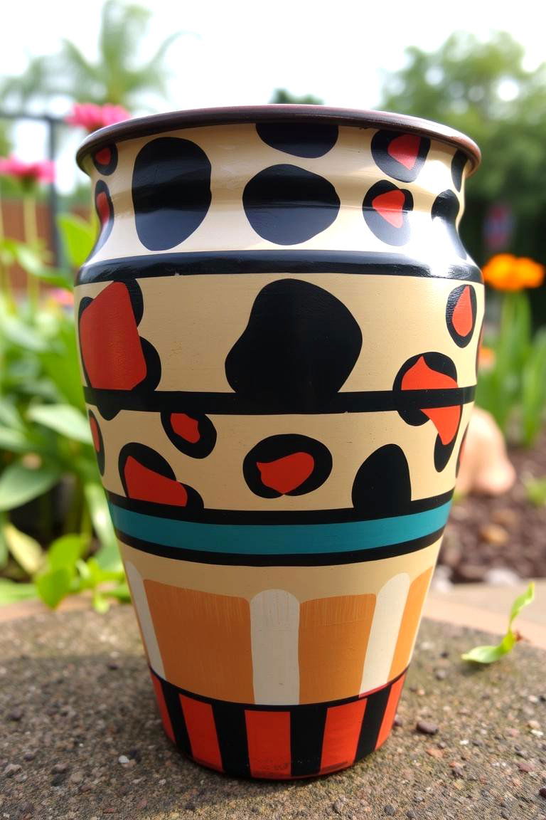Animal Print Painted Pot - 24 Painted Pot Ideas