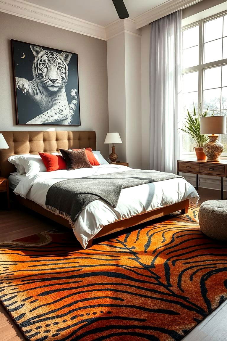 Animal Print Rug Boldness - 24 bedroom rug ideas