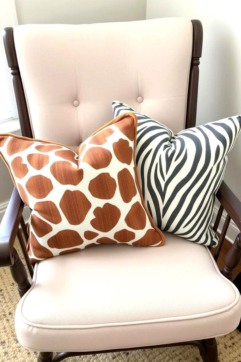 Animal Print Throw Pillows - 24 Safari Nursery Decor Ideas