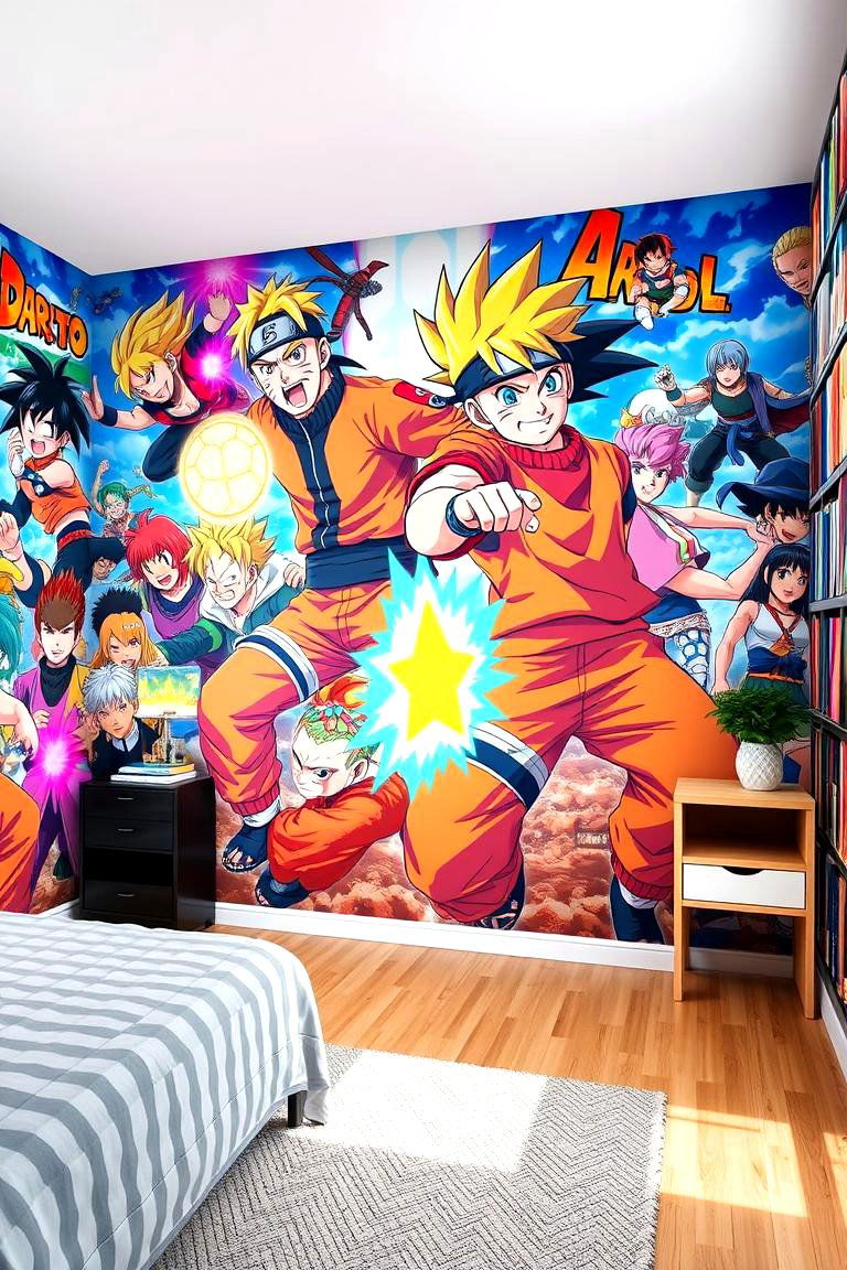Anime Themed Wall Murals - 24 Anime Room Ideas