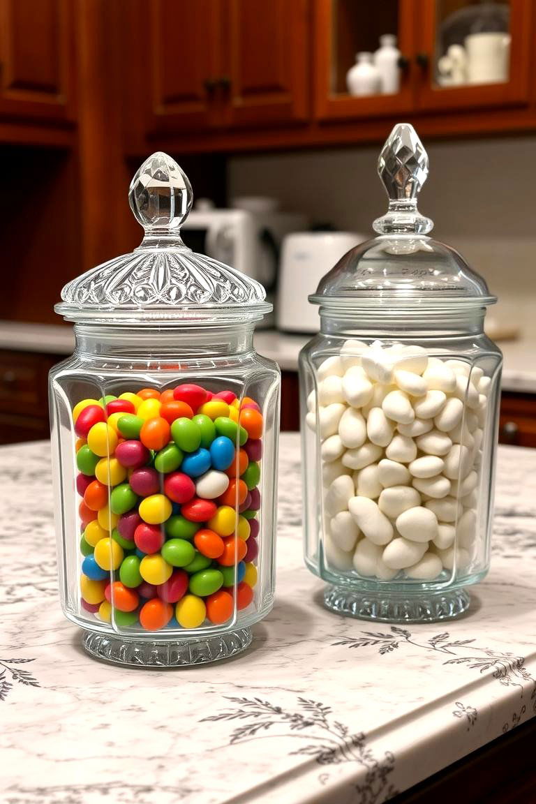 Another Idea Apothecary Jars for Display - 24 Kitchen Counter Decor Ideas