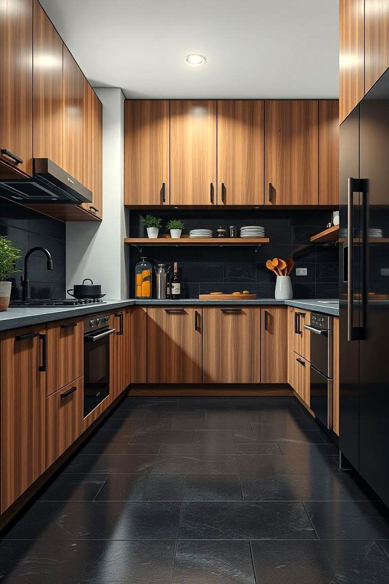 Anti Slip Black Kitchen Flooring - 24 Black Floor Kitchen Ideas