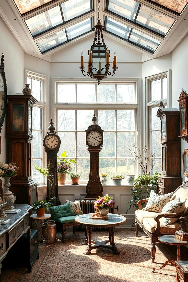 Antique Accents Integration - 24 Rustic Sunroom Ideas