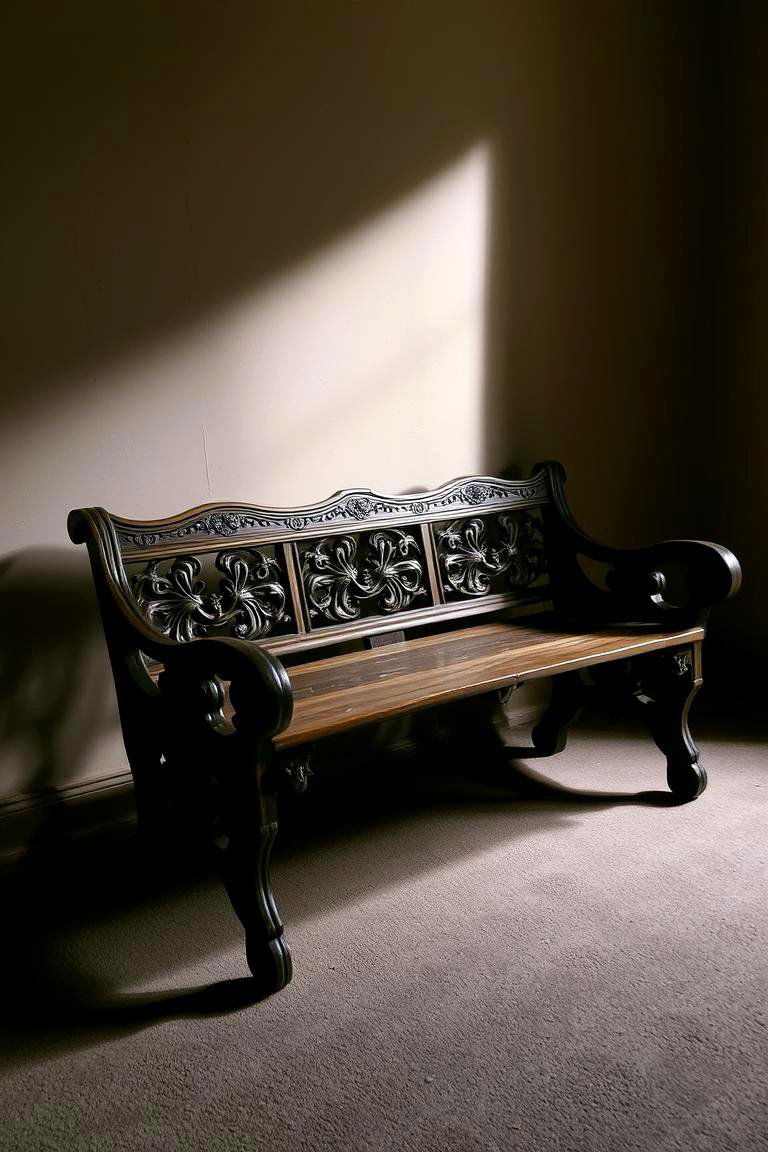 Antique Bench for Vintage Appeal - 24 Bedroom Bench Ideas