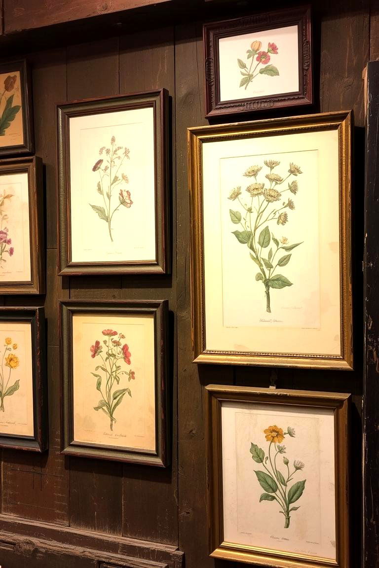 Antique Botanical Prints - 24 Cottagecore Interior Design Ideas
