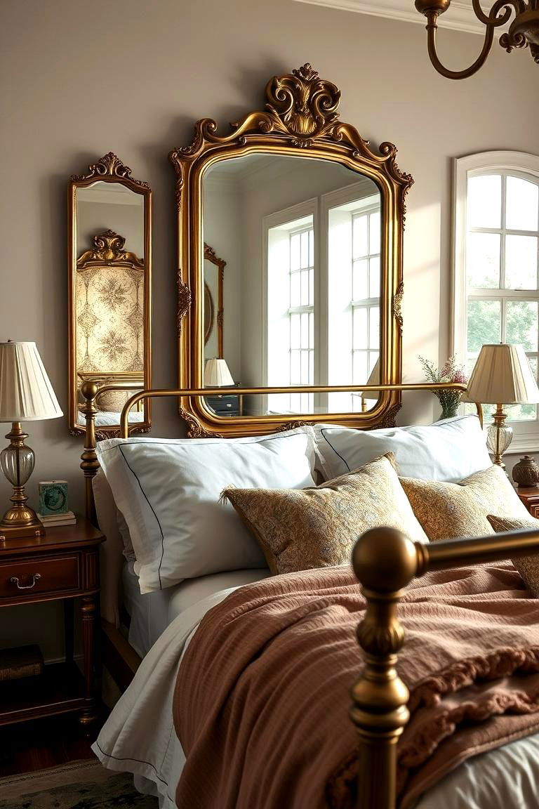 Antique Brass Mirrors - 24 Rust Bedroom Ideas