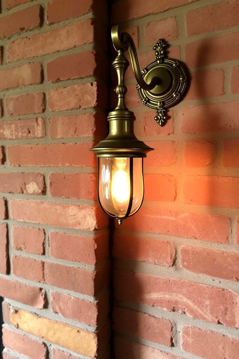 Antique Brass Sconce - 24 Fireplace Sconces Ideas