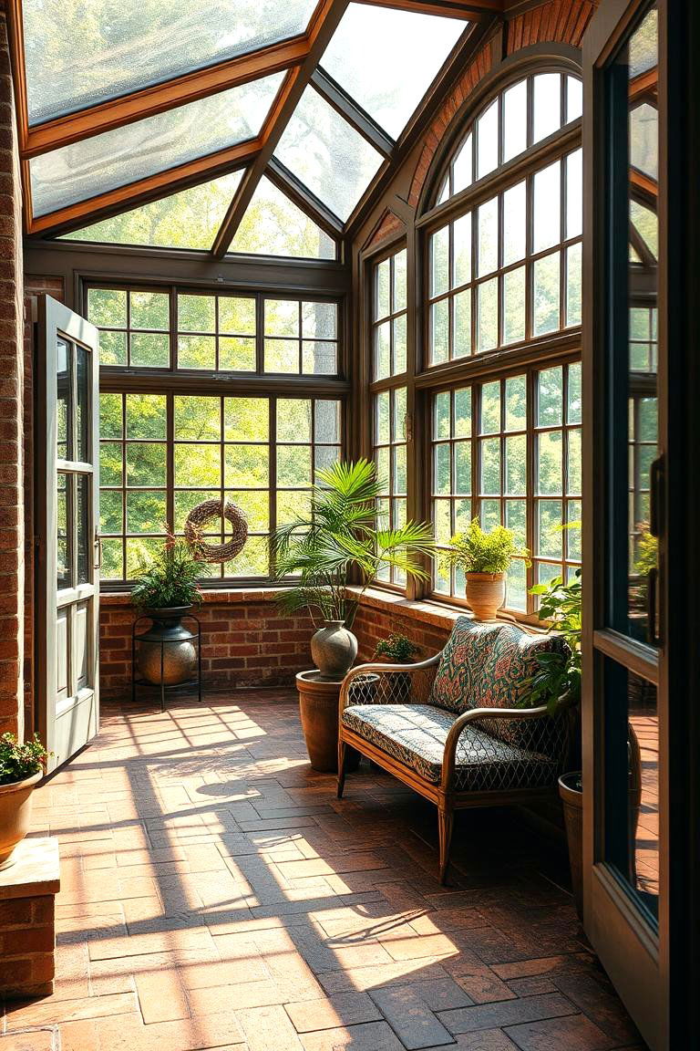 Antique Brick Style - 24 Sunroom Tile Floor Ideas