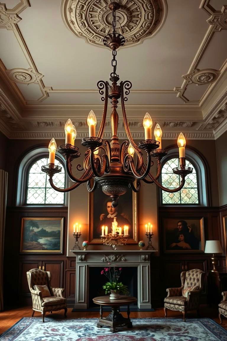 Antique Chandelier Lighting - 24 Castle Living Room Ideas