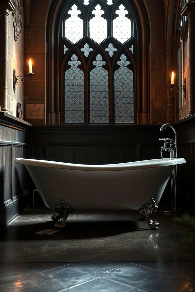 Antique Clawfoot Bathtub - 24 Gothic Bathroom Ideas
