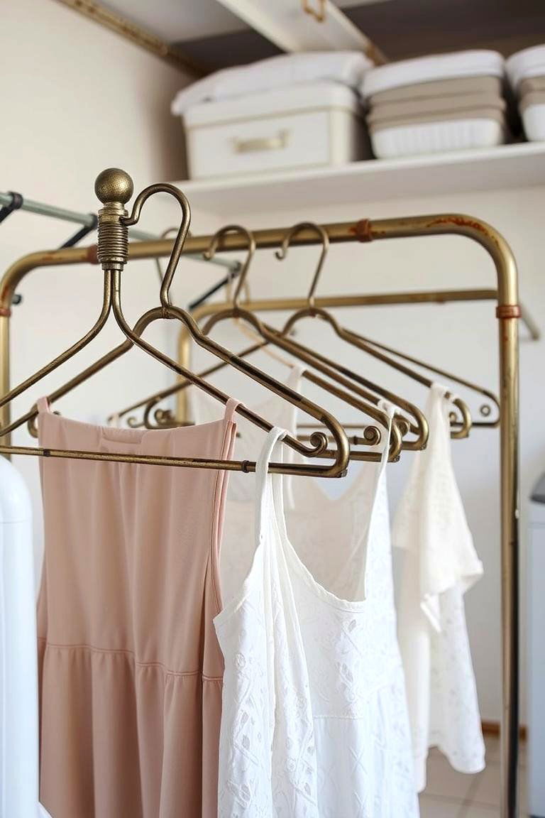 Antique Clothing Racks - 24 Vintage Laundry Room Decor Ideas