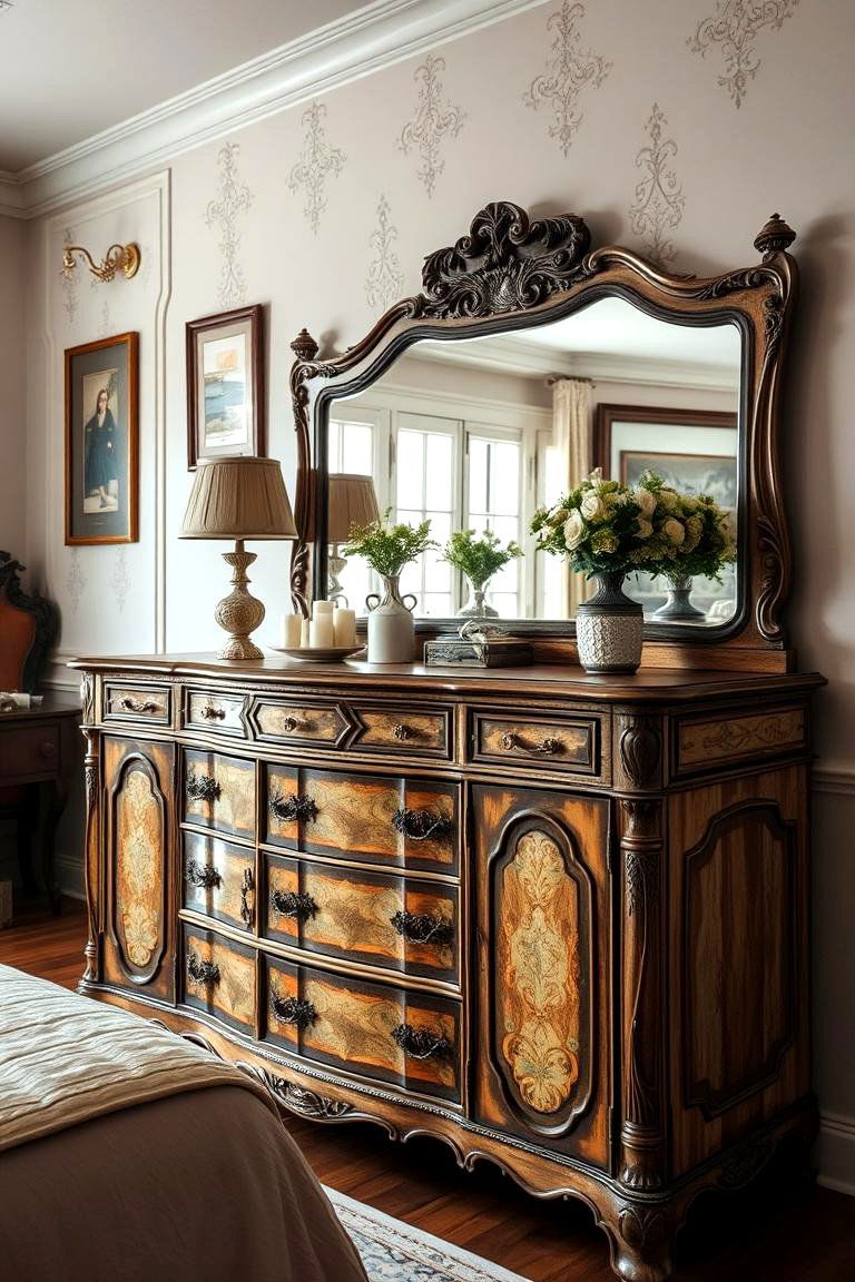 Antique Dresser Charm - 24 Vintage Bedroom Ideas
