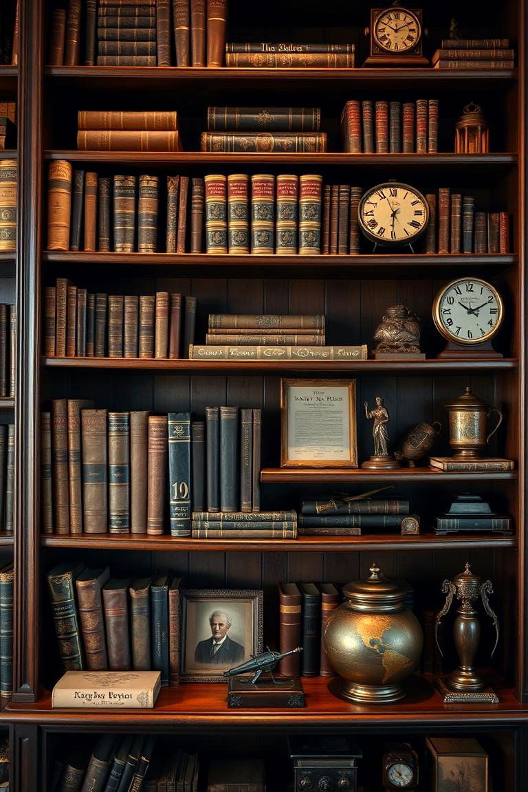 Antique Finds Display - 24 Bookshelf Decor Ideas