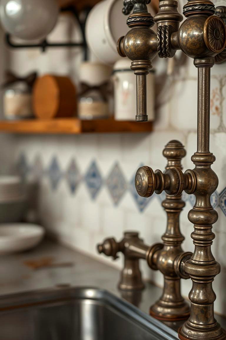 Antique Fixtures - 24 Shabby Chic Kitchen Ideas
