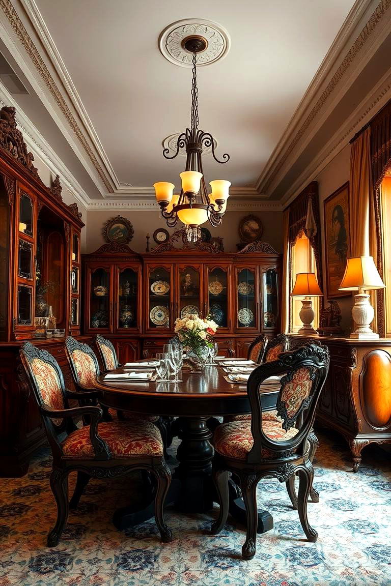 Antique Furniture Accents - 24 Colonial Dining Room Ideas