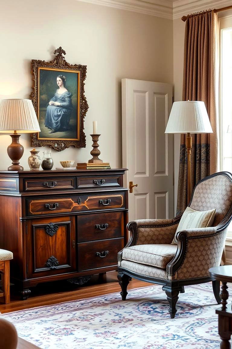 Antique Furniture Finds - 24 Eclectic Living Room Ideas