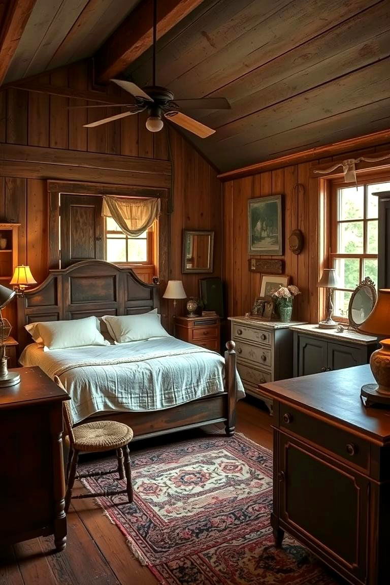 Antique Furniture and Rustic Decor - 24 Cottagecore Bedroom Ideas