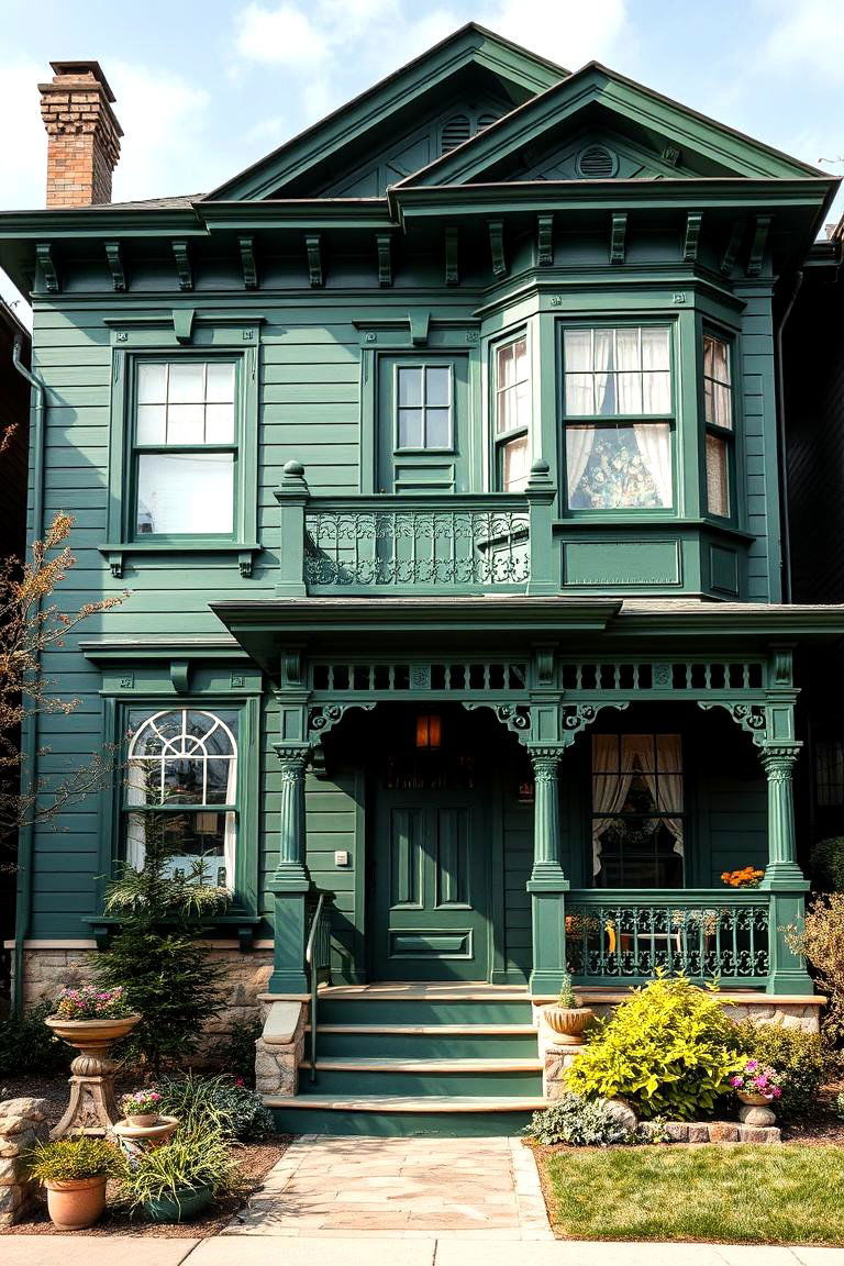Antique Green - 24 Dark Green Exterior Paint Color Schemes