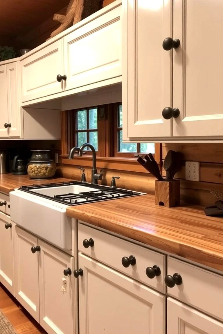 Antique Hardware Elements - 24 Log Cabin Kitchen Design Ideas