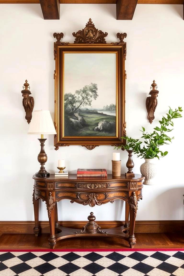 Antique Inspired Console Tables - 24 Colonial Living Room Ideas