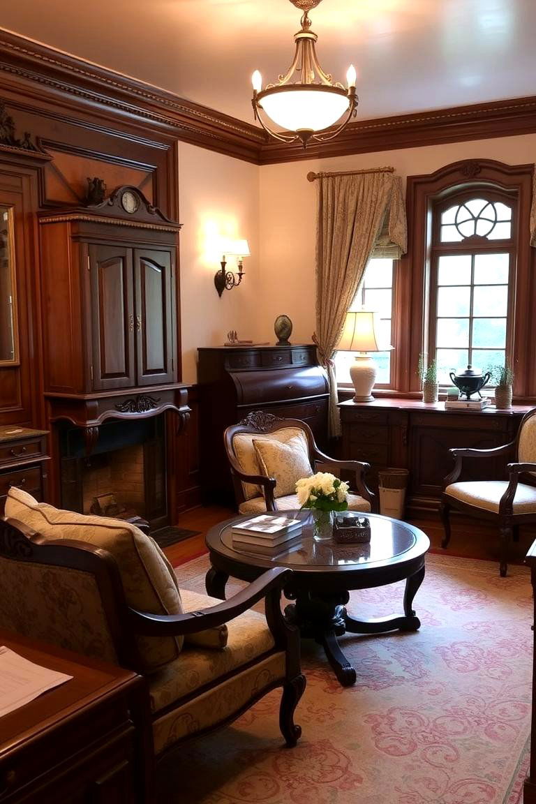 Antique Inspired Furniture Flair - 24 Preppy Living Room Ideas