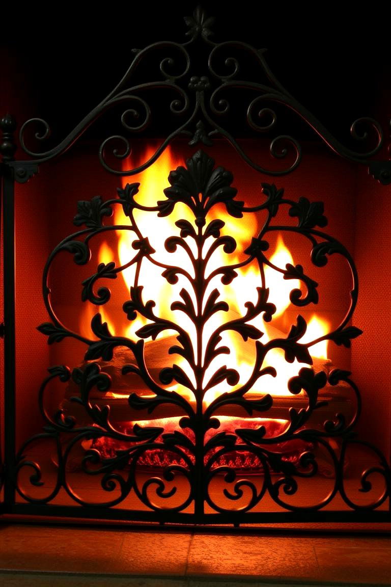Antique Iron Fireplace Screen - 24 French Country Fireplace Ideas
